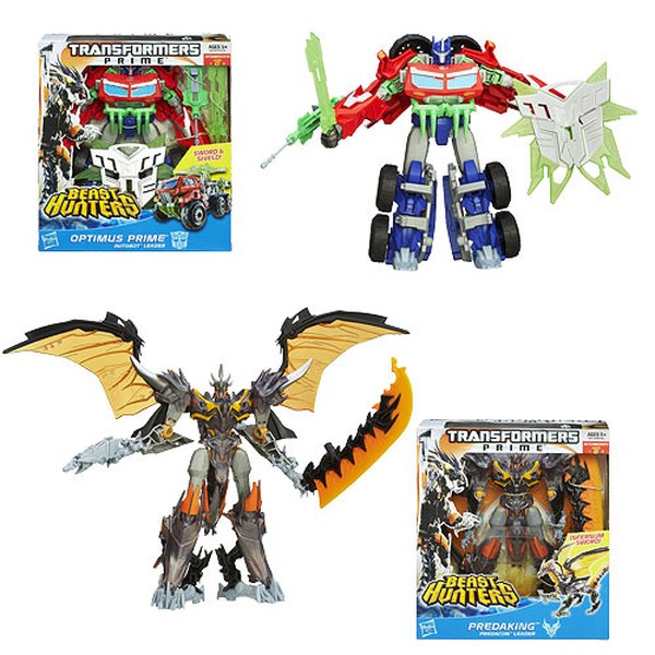 Transformers Prime Beast Hunters Simplified Optimus Prime And Predaking Voyagers In And Out Of Package (1 of 1)